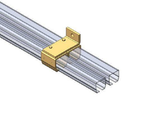Podwójny uchwyt ścienny szyny NIKO 23.B31, ocynk