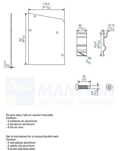 Komplet zaślepek do maskownicy MANTION 11167