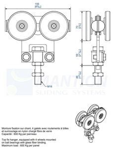Wózek 4-kołowy MANTION 2285, koła nylonowe