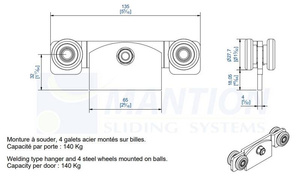 Wózek 4-kołowy MANTION 9236, ocynk
