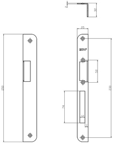 Blacha kątowa do elektrozaczepów BIRA OK-K6, ocynk