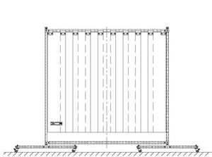 Parawan spawalniczy 2000x2000 mm RK ZW1 - jednościenny z kurtyną paskową (pasy 2x300 mm)
