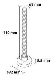 Antaba jednostronna Metal-Bud prostokątna 40x20 mm, prosta, przelotowa (wkręty widoczne)