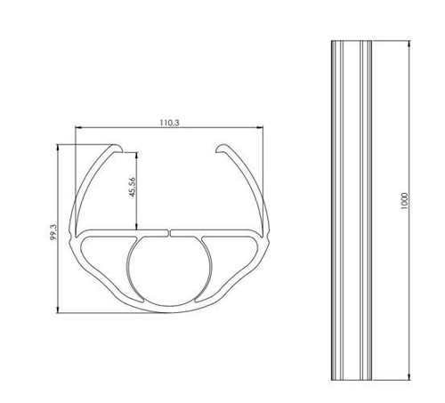 Elastyczna odbojnica regałowa d-flexx ALFA 1000 mm