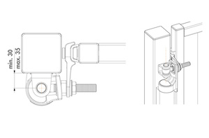 Samozamykacz 180° z bezpośrednim mocowaniem do śruby zawiasu Locinox RHINO