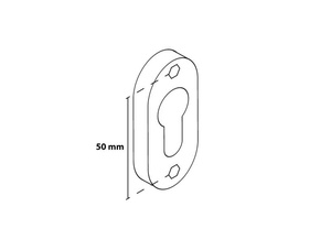 Szyld wąski owalny, nierdzewny Metal-Bud [WB]