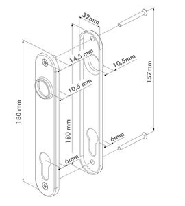 Szyld do zamka wpuszczanego Locinox 3025-HYB, aluminiowy