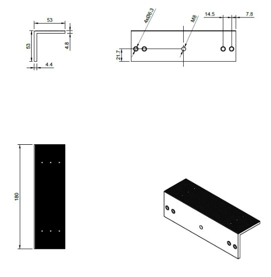 Srebrny element montażowy ZL BIRA Hartte MG350ZL z bliska