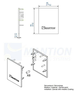 Zaślepka maskownicy MANTION 13015 do systemu SAF-EVOLUTION, zamak