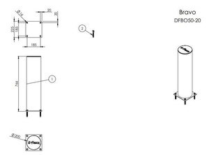 Elastyczny słupek ochronny d-flexx Bravo 760 mm