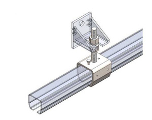 Regulowany uchwyt szyny NIKO 75.B04, stal kwasoodporna AISI 316