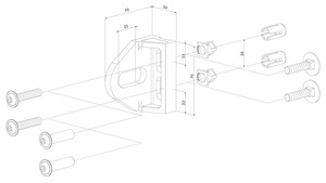 Przykręcana łapa zawiasowa Locinox BOLTONHD-G, aluminium