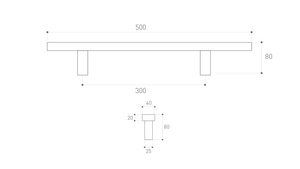 Antaba podwójna Metal-Bud prostokątna 40x20 mm, prosta
