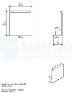 Zaślepka szyny MANTION 6265, ocynk