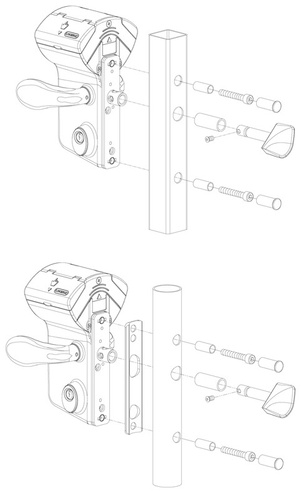 Zamek z kodem mechanicznym do bram przesuwnych Locinox LEONARDO LLKZ na profil kwadratowy 50 mm