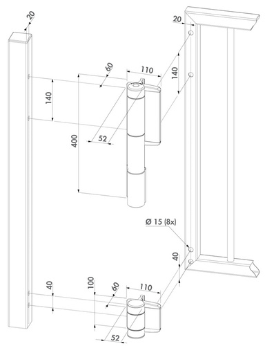 Hydrauliczny samozamykacz 180° i zawias w jednym Locinox MAMMOTH-180