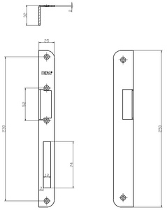 Blacha kątowa do elektrozaczepów BIRA OK-K9, ocynk