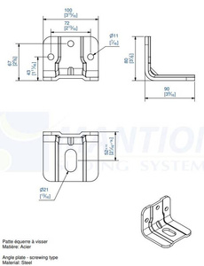 Uchwyt ścienny MANTION 8573, ocynk