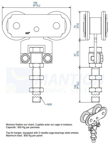 Wózek 4-kołowy MANTION 0285SL, ocynk