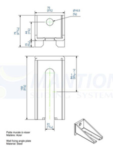 Regulowany uchwyt ścienny MANTION 9056CFL, ocynk