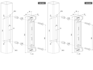 Nierdzewny zaczep wpuszczany Locinox SFKI pod zamek FORTYLOCK / FIFTYLOCK / SIXTYLOCK