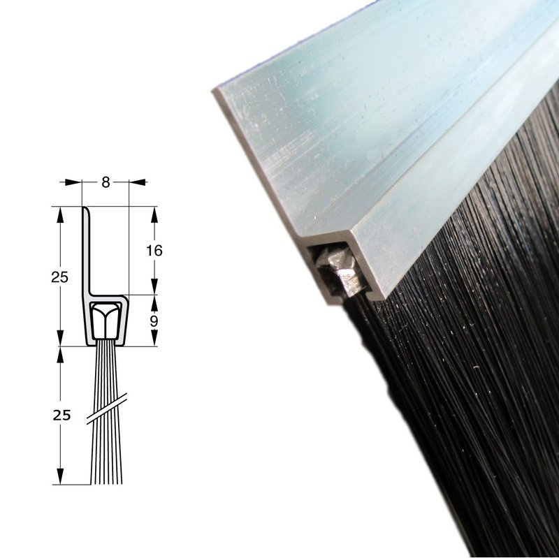 Uszczelka szczotkowa profil ALU H5-25 1000 mm