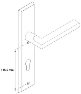 Zewnętrzny zestaw do antab Metal-Bud METRO inox, krótka rozeta