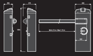 Szlaban drogowy BENINCA EVA.8, ramię 8 metrów