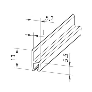 Uszczelka szczotkowa profil ALU H2-10  3000 mm