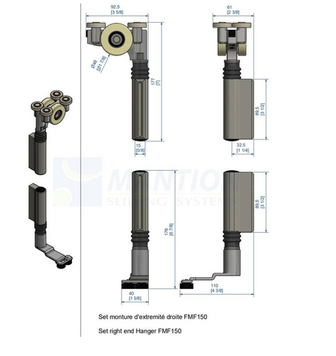 Zestaw skrajnego prawego wózka jezdnego MANTION GJ10530EHR