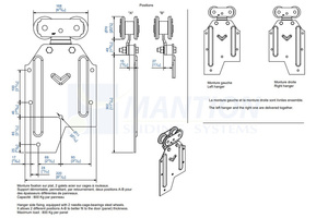 Wózek 4-kołowy z mocowaniem bocznym MANTION 0281S, ocynk