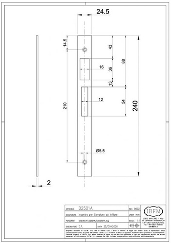 Zaczep płaski IBFM 2501A, 240x24 mm