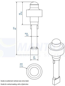 Prowadnik dolny do wbetonowania MANTION 1090, ocynk