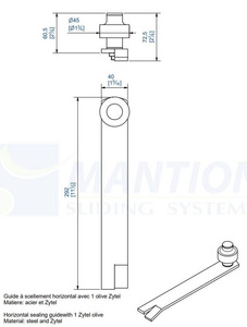Prowadnik dolny do wbetonowania MANTION 1091, ocynk