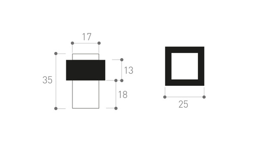 Odbój do drzwi Metal-Bud, kwadratowy