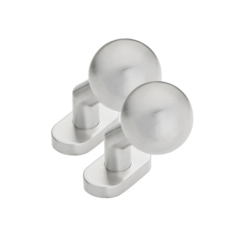 Gałka drzwiowa ukośna na szyldzie owalnym, nierdzewna Metal-Bud