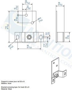 Uchwyt ścienny do płaskownika MANTION 1752, ocynk