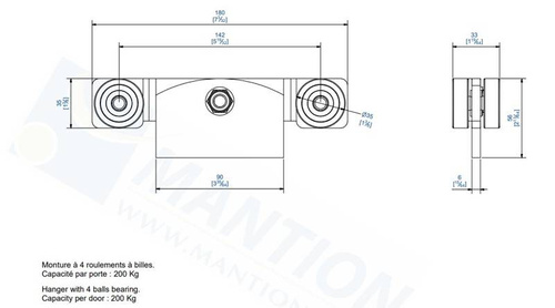 Wózek 4-kołowy MANTION 9246, ocynk