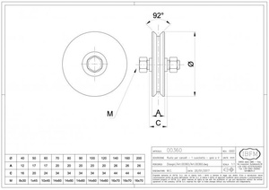 Koło jezdne 1-łożyskowe profil V 