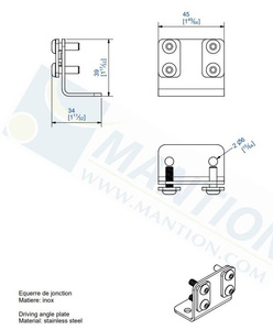 Łącznik do paska zębatego MANTION 10191 do jednoczesnego przesuwu dwóch okiennic