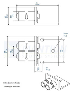 Wzmocniony podwójny stoper sprężynowy MANTION 2095, ocynk