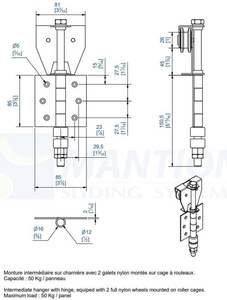 Wózek 4-kołowy MANTION BOB50, koła poliamidowe