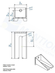 Regulowany uchwyt ścienny MANTION 9046CFL, ocynk