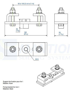 Uchwyt sufitowy mocowany do dwuteownika MANTION 6262, ocynk