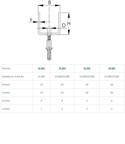 Dolna szyna prowadząca NIKO 34.002, ocynk