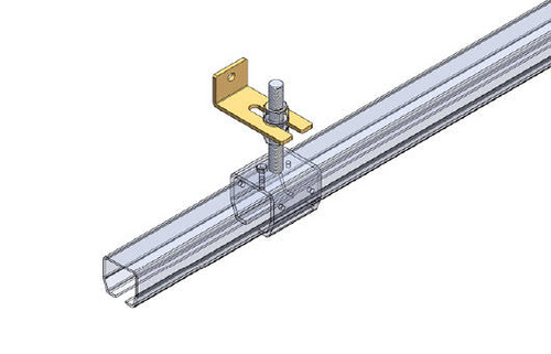 Regulowany podwójny uchwyt ścienny do szyny NIKO 21.B66, ocynk
