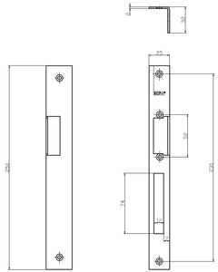 Blacha kątowa do elektrozaczepów BIRA OK-K2, ocynk
