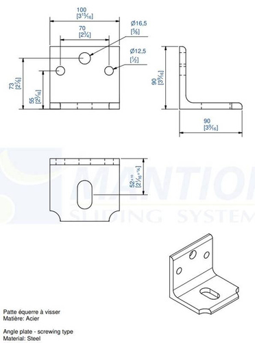 Kątownik montażowy MANTION 8573S, ocynk