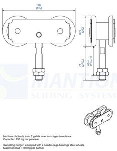Wózek 4-kołowy MANTION 0683, ocynk