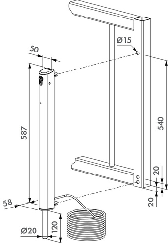 Elektryczny rygiel dolny Locinox ELECTRADROP, normalnie zamknięty